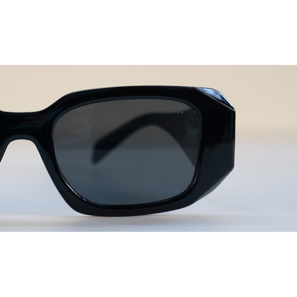 Prada 8251 Sunglasses Black Rectangular Full Rim Plastic Frames 52-18-141 - Picture 2 of 12